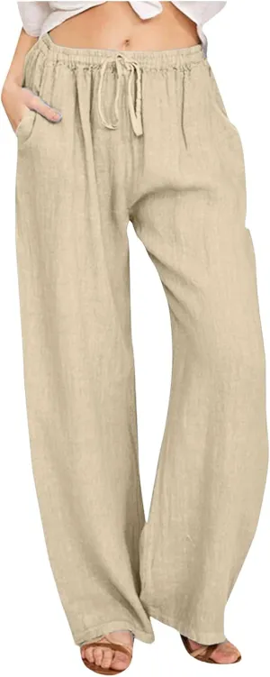 Women's Casual Loose Wide Leg Cozy Pants Winter Plus Work Jeans with Pockets Wide Leg High Waisted