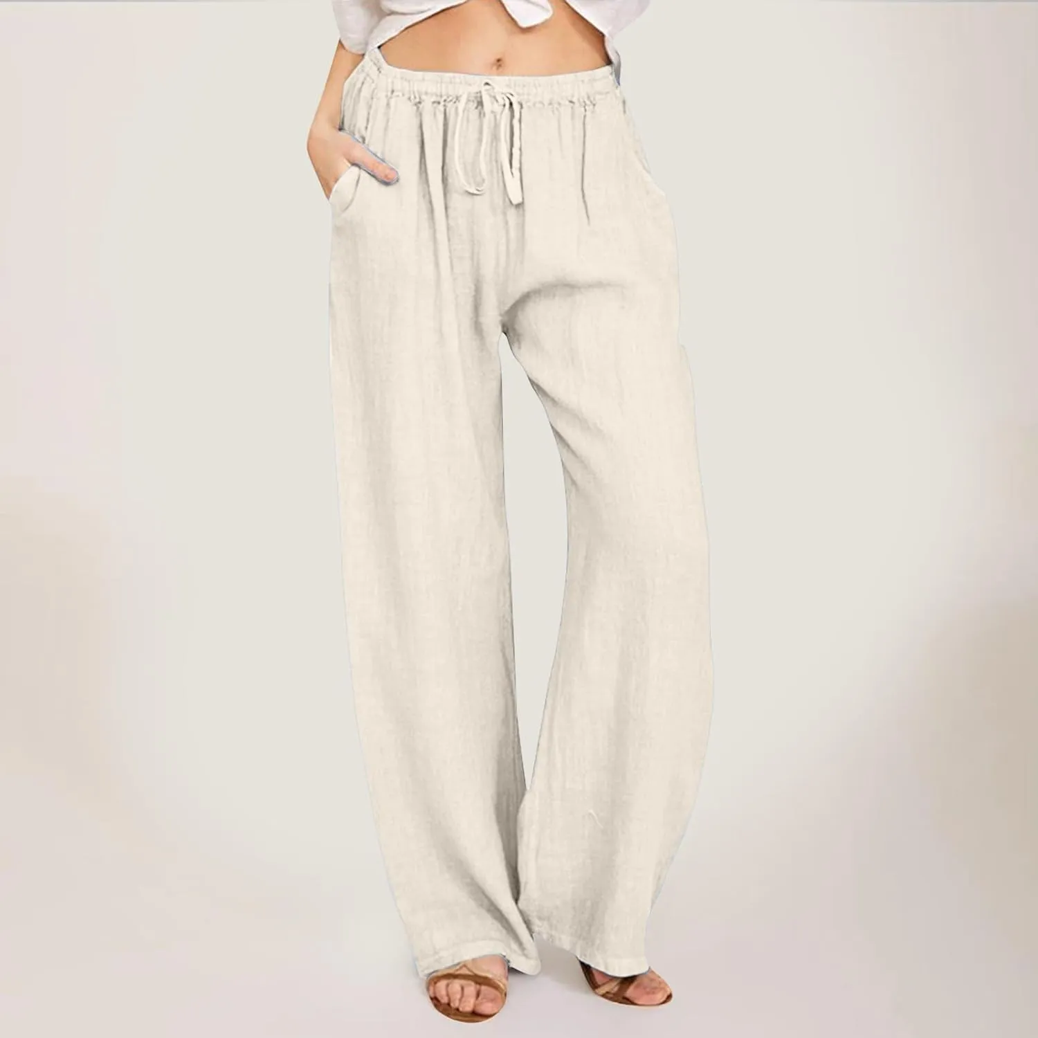 Women's Casual Loose Wide Leg Cozy Pants Winter Plus Work Jeans with Pockets Wide Leg High Waisted