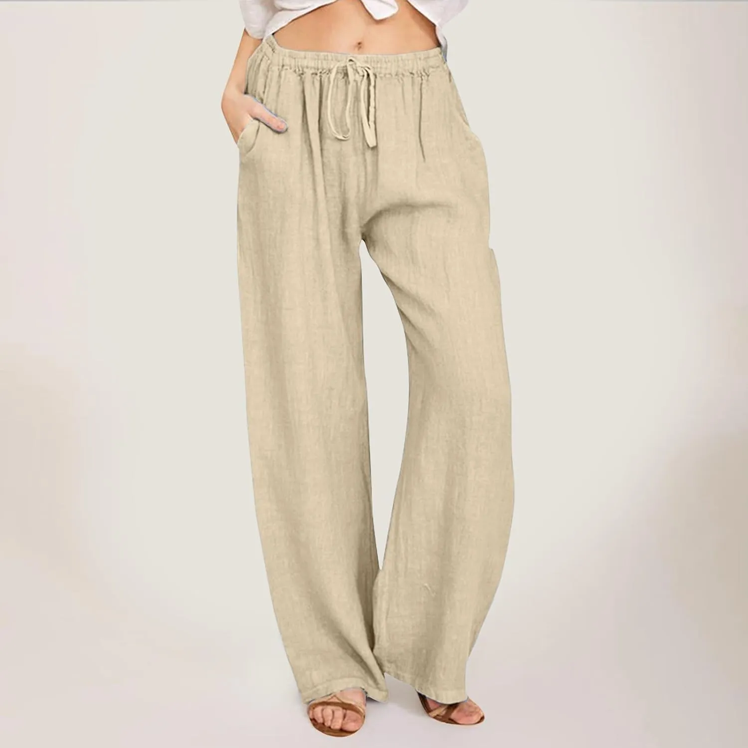 Women's Casual Loose Wide Leg Cozy Pants Winter Plus Work Jeans with Pockets Wide Leg High Waisted