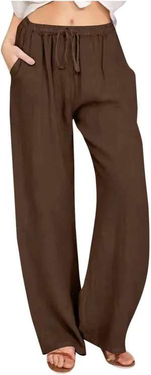 Women's Casual Loose Wide Leg Cozy Pants Winter Plus Work Jeans with Pockets Wide Leg High Waisted