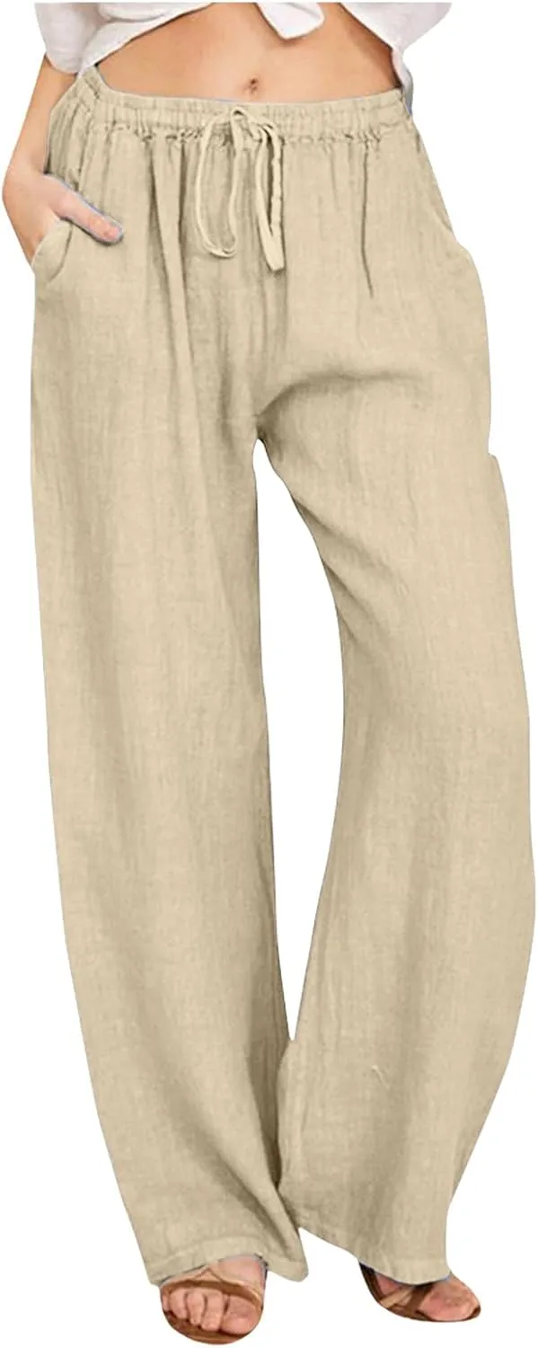 Women's Casual Loose Wide Leg Cozy Pants Winter Plus Work Jeans with Pockets Wide Leg High Waisted