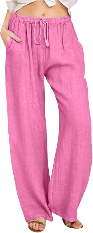 Women's Casual Loose Wide Leg Cozy Pants Winter Plus Work Jeans with Pockets Wide Leg High Waisted