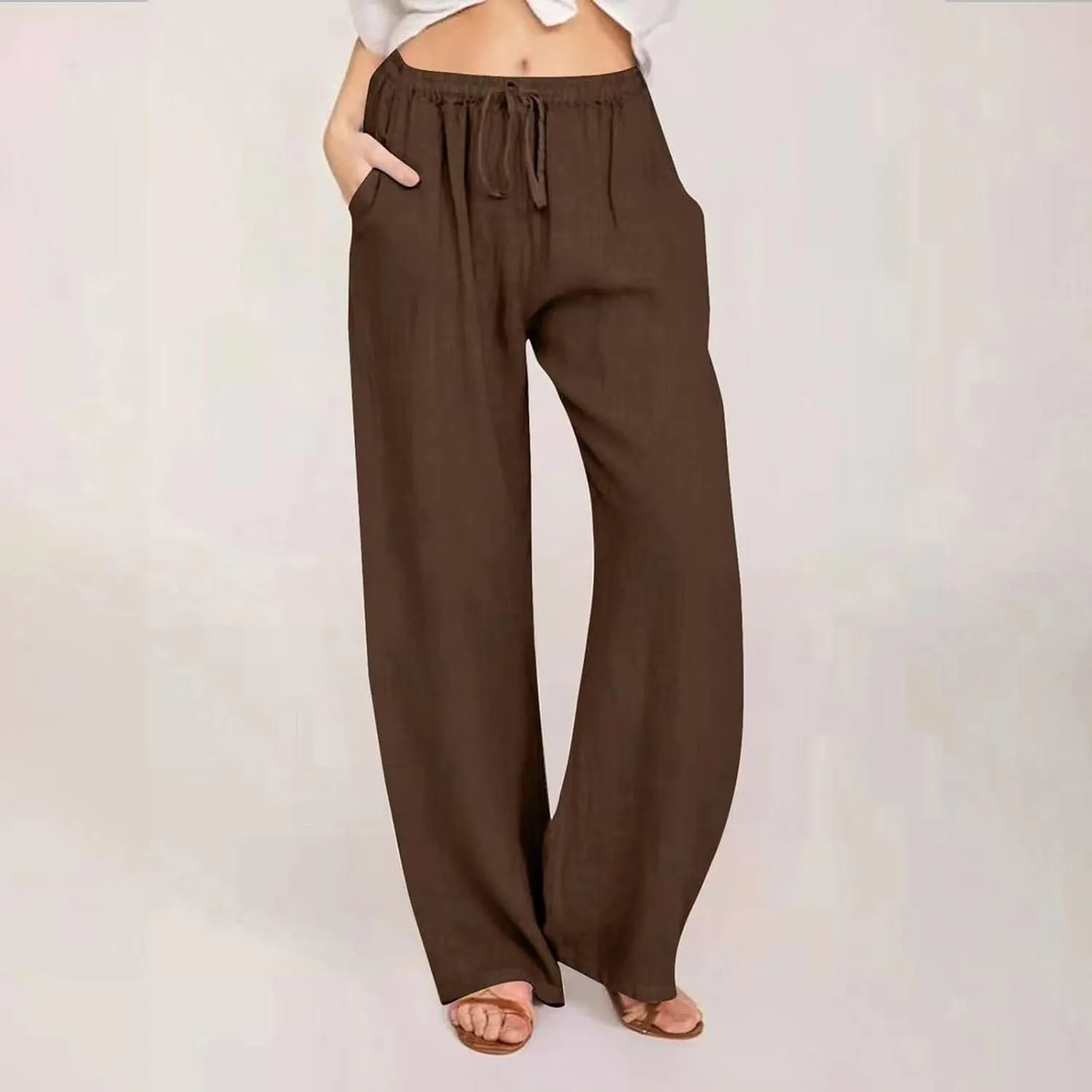 Women's Casual Loose Wide Leg Cozy Pants Winter Plus Work Jeans with Pockets Wide Leg High Waisted
