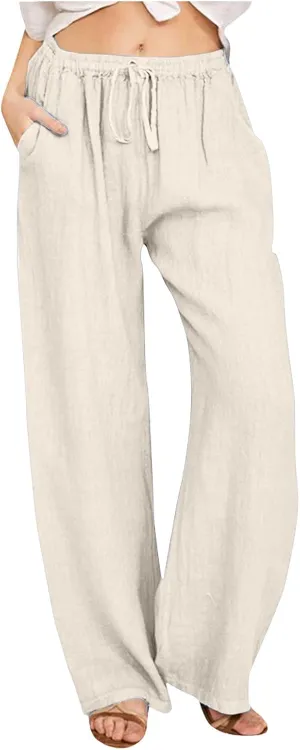 Women's Casual Loose Wide Leg Cozy Pants Winter Plus Work Jeans with Pockets Wide Leg High Waisted