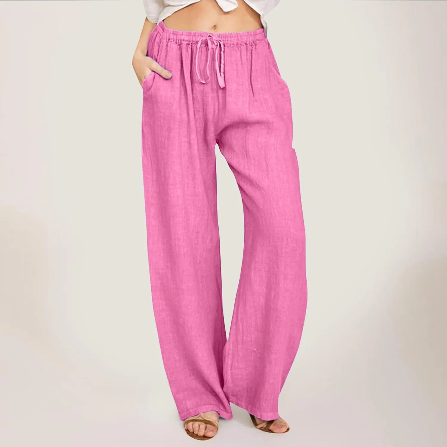 Women's Casual Loose Wide Leg Cozy Pants Winter Plus Work Jeans with Pockets Wide Leg High Waisted