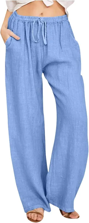 Women's Casual Loose Wide Leg Cozy Pants Winter Plus Work Jeans with Pockets Wide Leg High Waisted