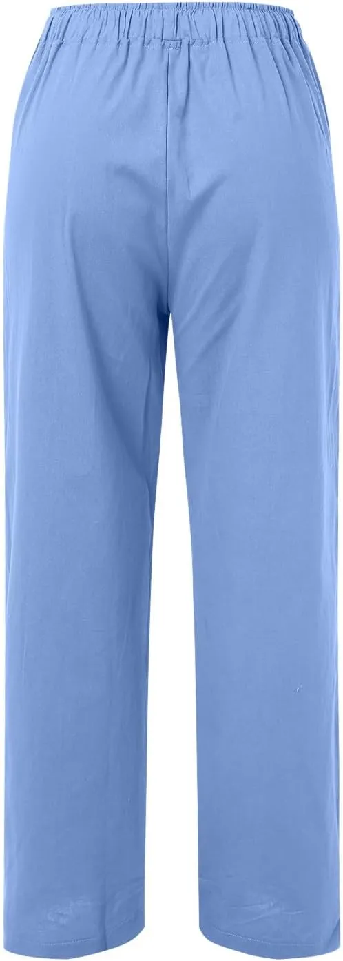 Women's Casual Loose Wide Leg Cozy Pants Winter Plus Work Jeans with Pockets Wide Leg High Waisted