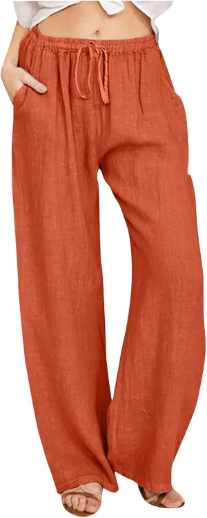 Women's Casual Loose Wide Leg Cozy Pants Winter Plus Work Jeans with Pockets Wide Leg High Waisted