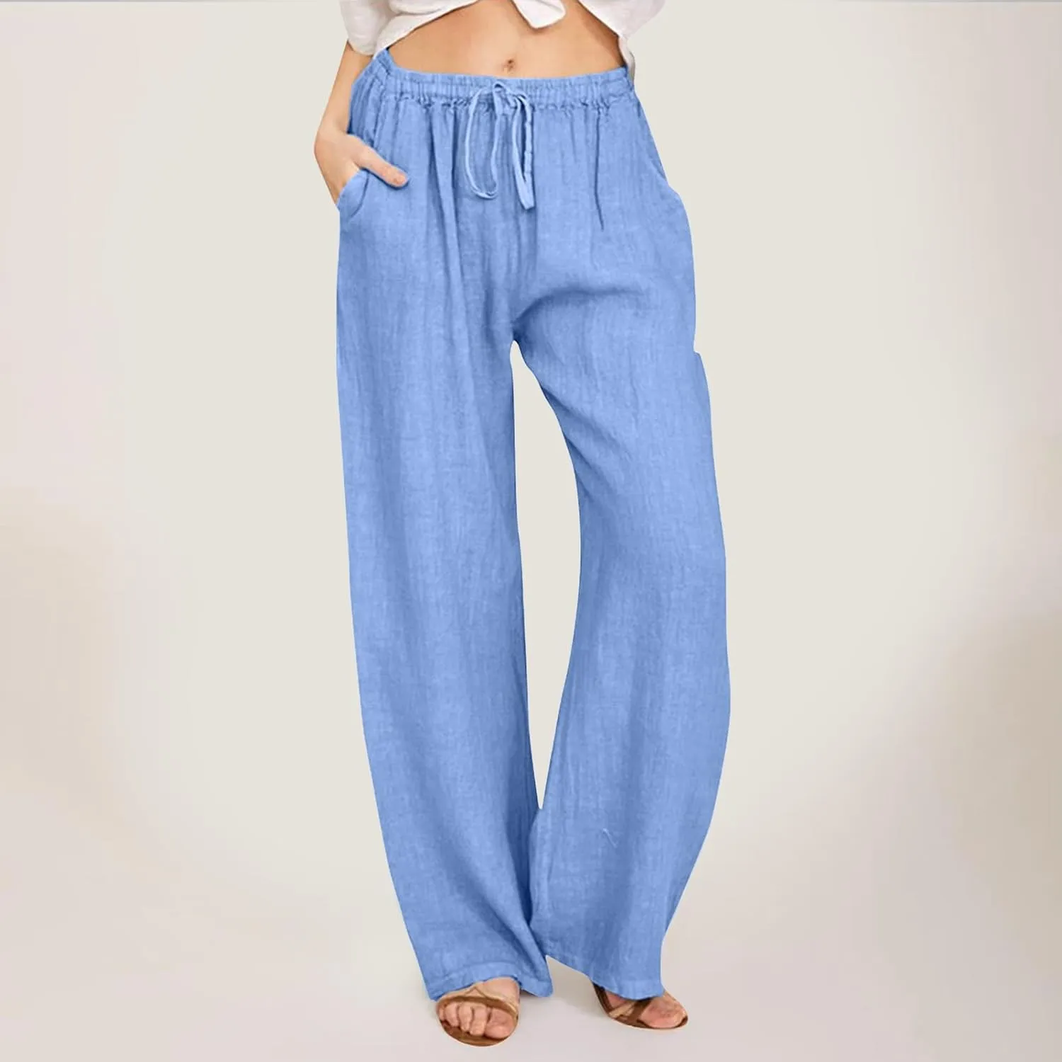 Women's Casual Loose Wide Leg Cozy Pants Winter Plus Work Jeans with Pockets Wide Leg High Waisted