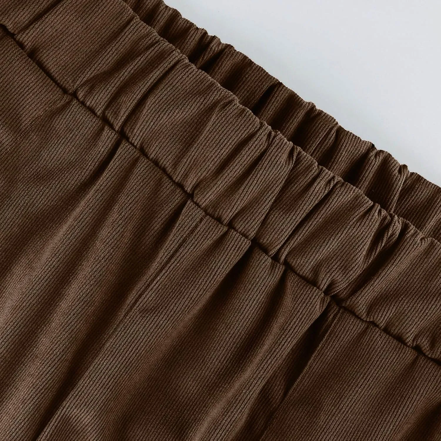 Women's Corduroy Pants Casual High Waist Straight Leg Pants Solid Color Comfy Baggy Pants Trousers with Pockets