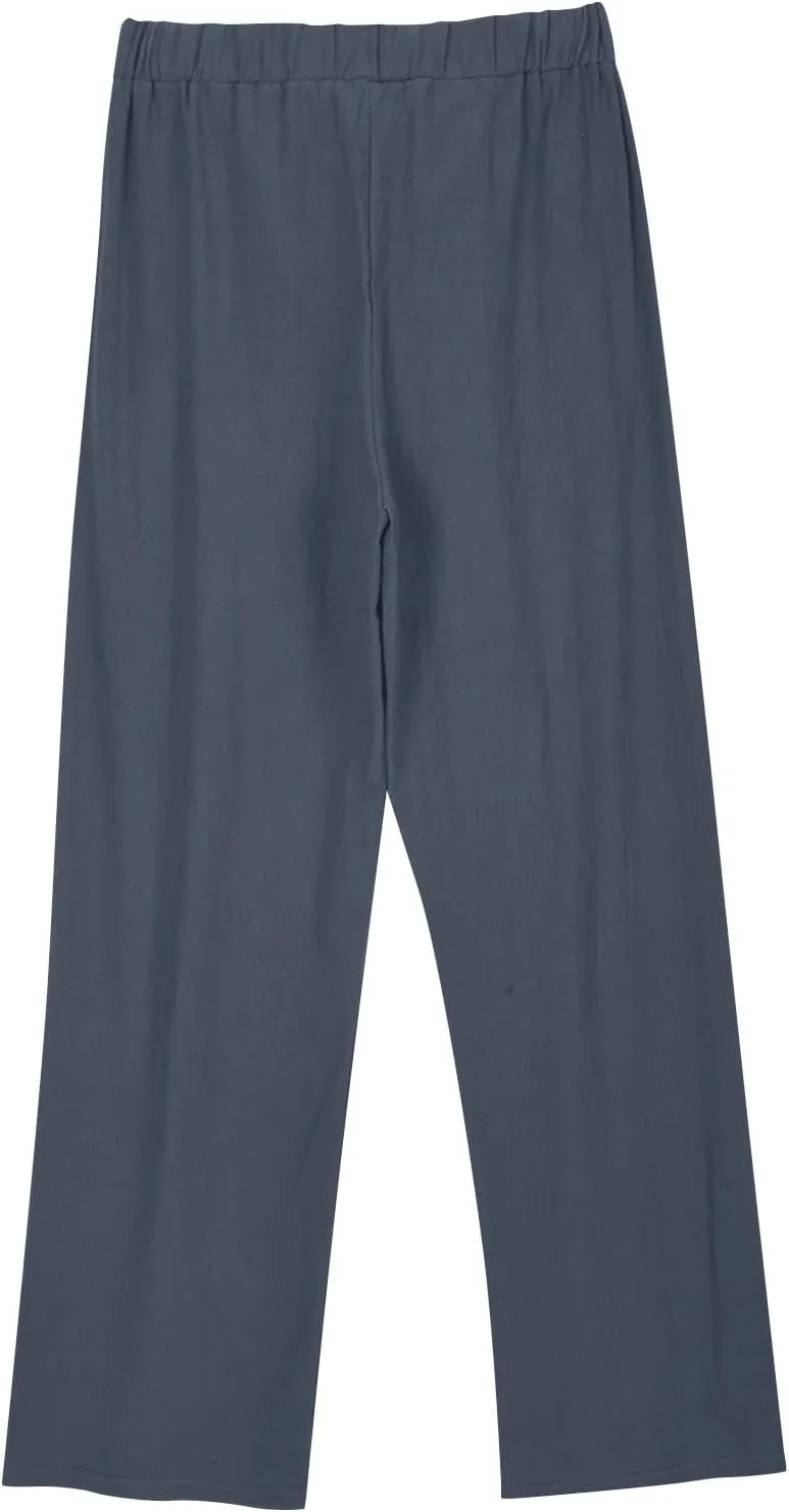 Womens Cotton Linen Pants Soft Lightweight Palazzo Pant High Waist Wide Leg Summer Trousers with Drawstring