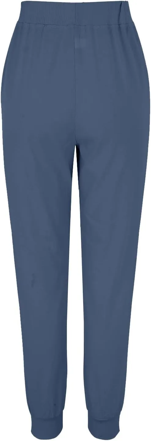 Women's Cotton Linen Trousers Summer Drawstring Elastic Waist Long Pants Solid Color Casual Comfy Leisure Pants
