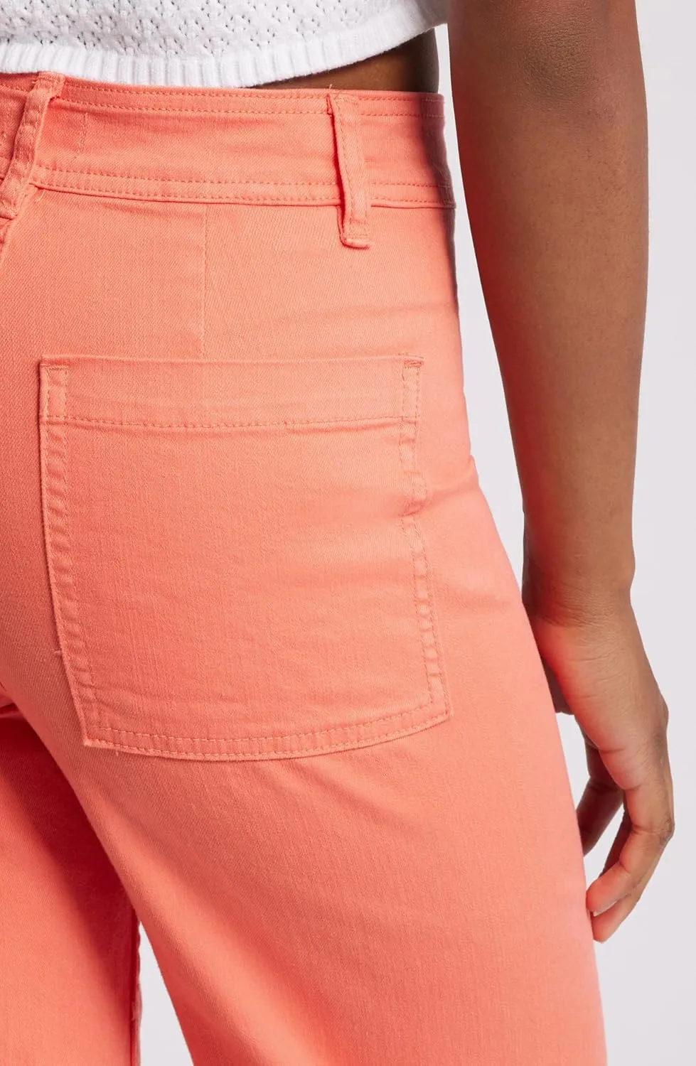 Women's Crop Wide Leg Deim Pants Stretchy Loose Fit Capri Jeans High Waist Baggy Flare Trousers