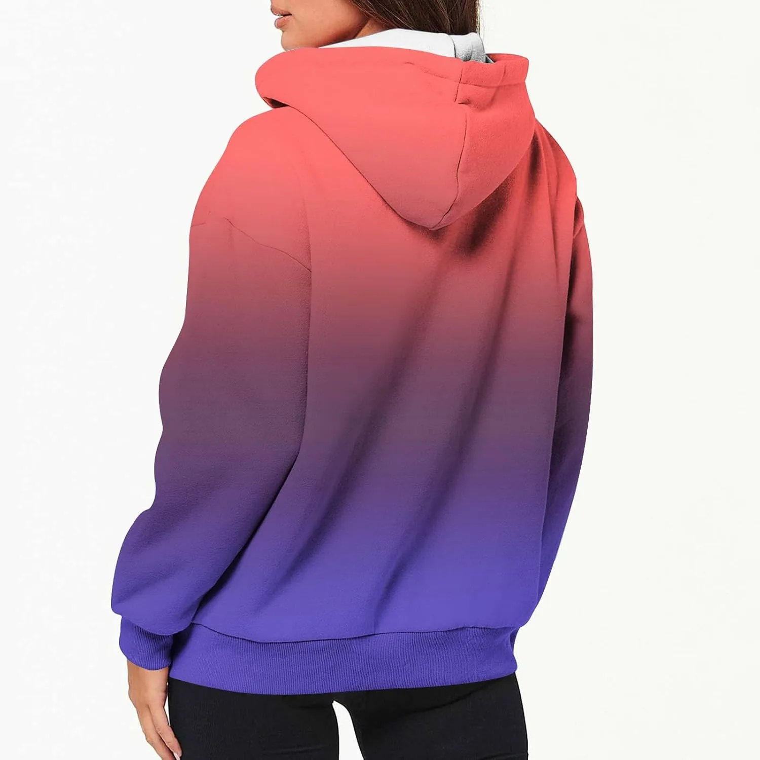 Womens Full Zip Up Sweatshirts Tid Dye Print Hoodies Long Sleeve Casual Jackets Winter Outfits 2024 With Pockets