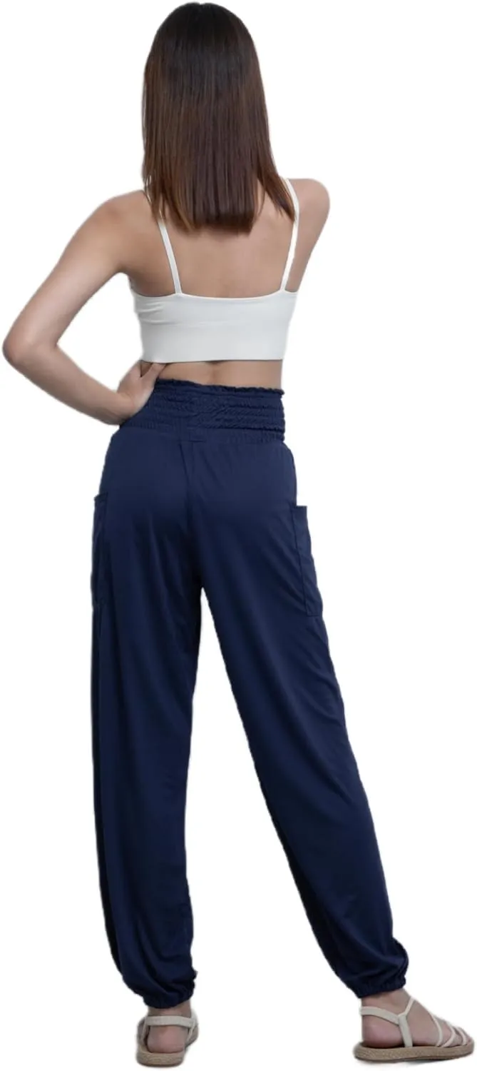 Women's Harem Pants High Waist Hippie Boho Yoga Palazzo Casual with Pockets