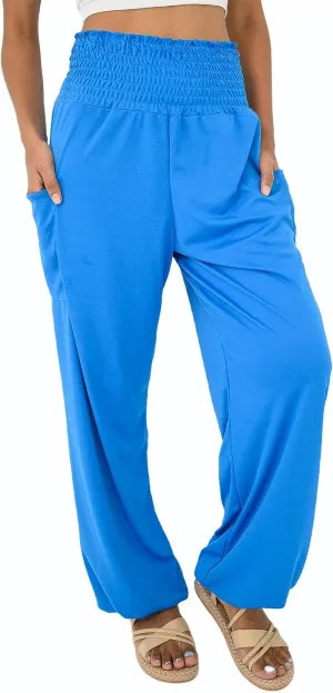 Women's Harem Pants High Waist Hippie Boho Yoga Palazzo Casual with Pockets