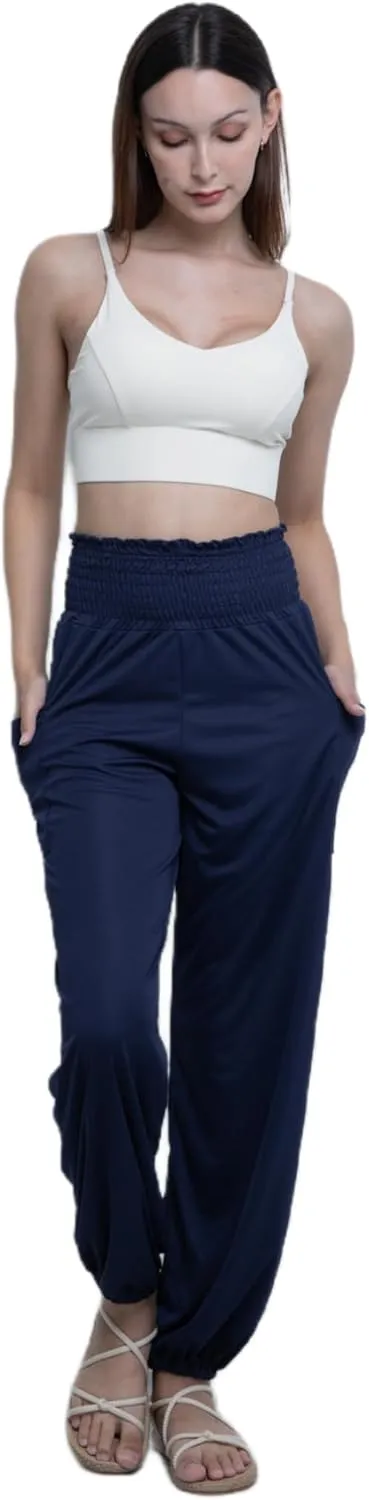 Women's Harem Pants High Waist Hippie Boho Yoga Palazzo Casual with Pockets