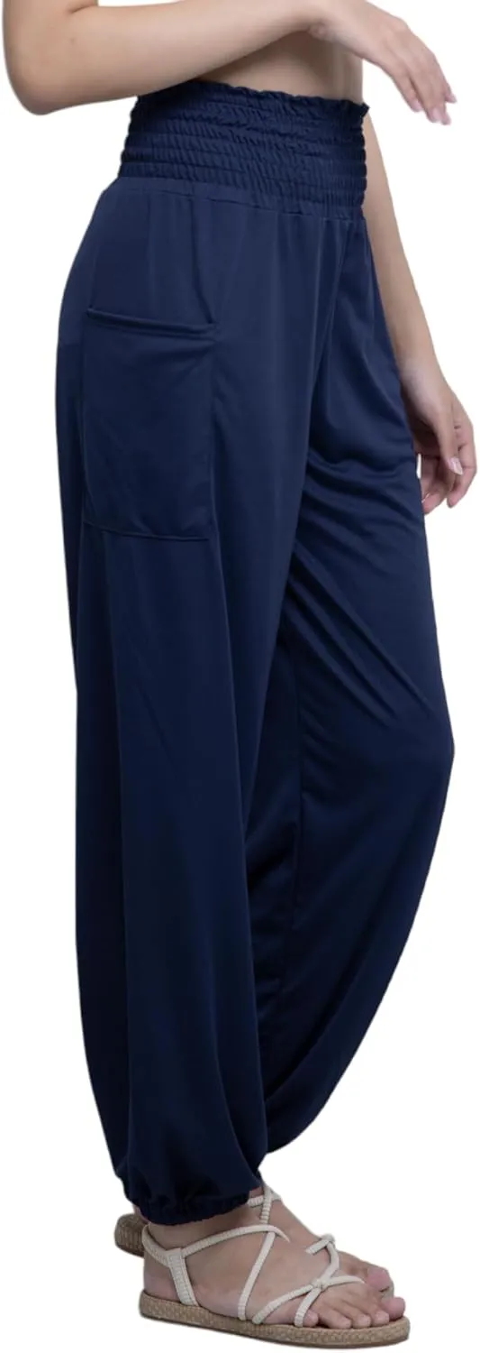 Women's Harem Pants High Waist Hippie Boho Yoga Palazzo Casual with Pockets