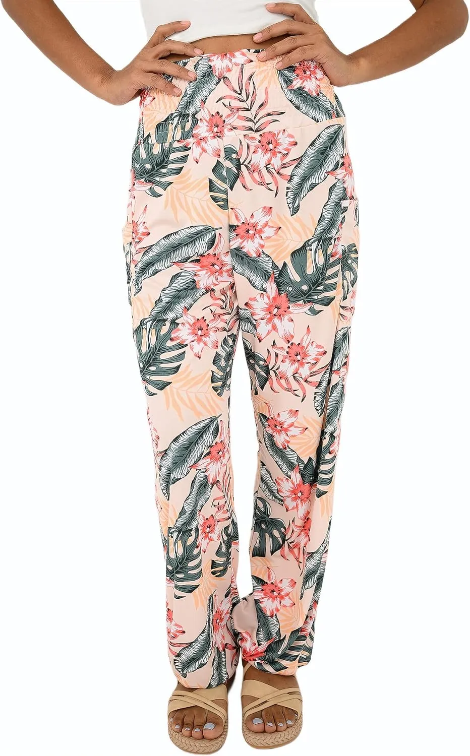 Women's Harem Pants High Waist Hippie Boho Yoga Palazzo Casual with Pockets