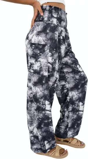 Women's Harem Pants High Waist Hippie Boho Yoga Palazzo Casual with Pockets