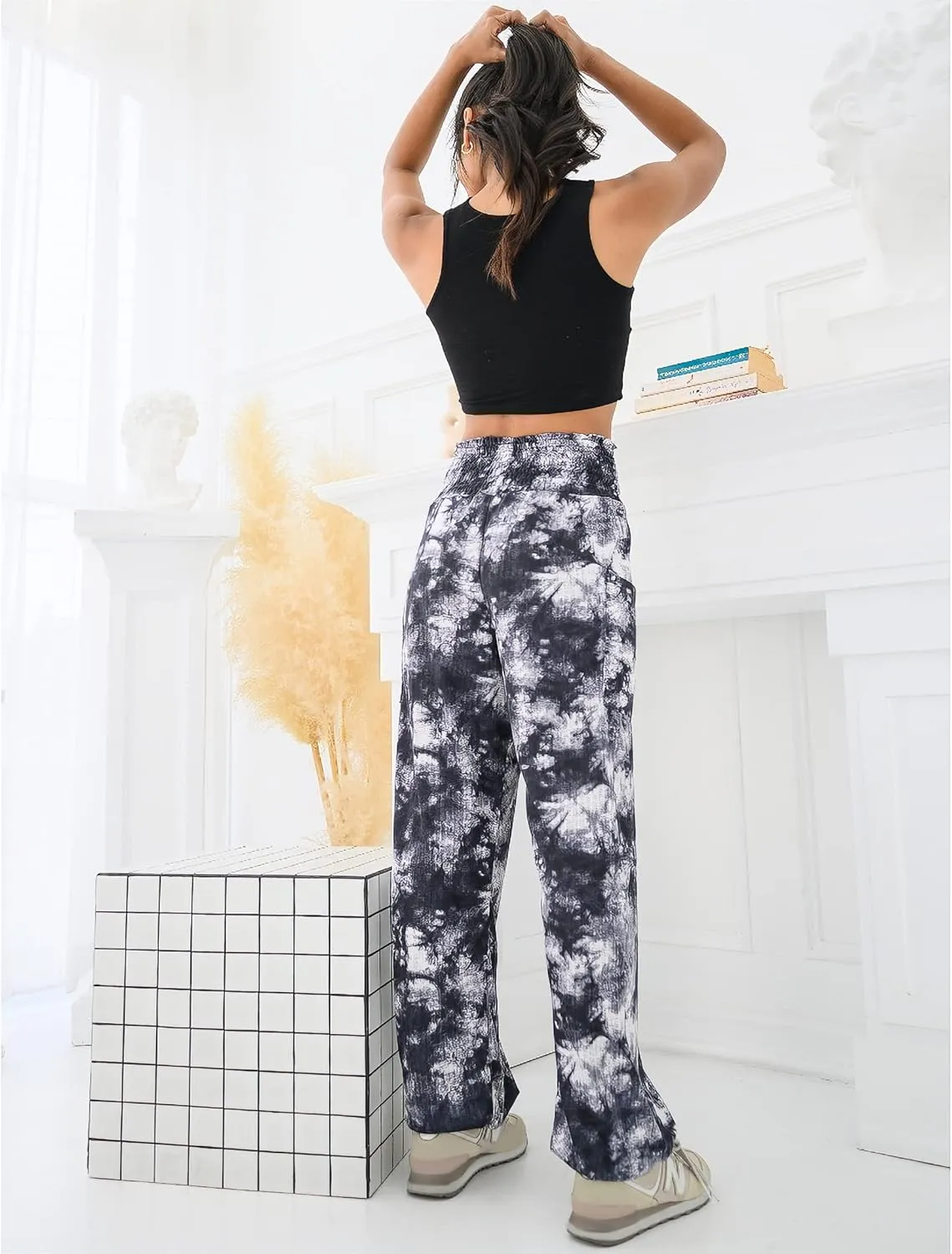 Women's Harem Pants High Waist Hippie Boho Yoga Palazzo Casual with Pockets