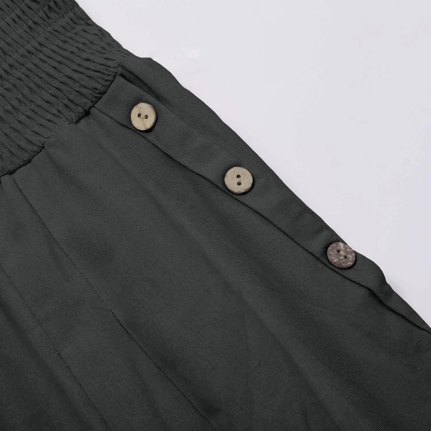 Womens Linen Pants Linen Wide Leg Pants Solid Casual High Waist Women's Summer Linen Pants Casual Loose Cozy Sweatpants