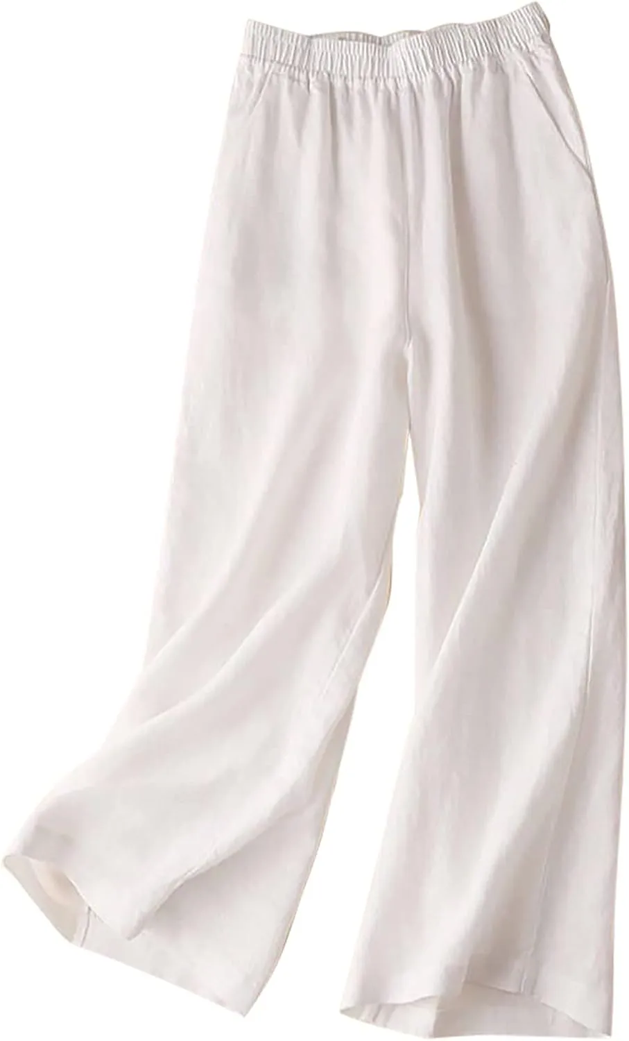 Women's Lounge Pants,Women's Linen Blend Pants High Waist Draped Wide Leg Casual Trousers