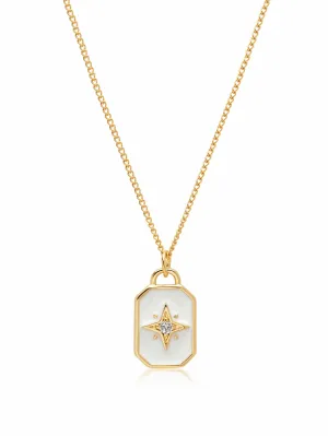 Women's Necklace with Enamel Starburst Pendant