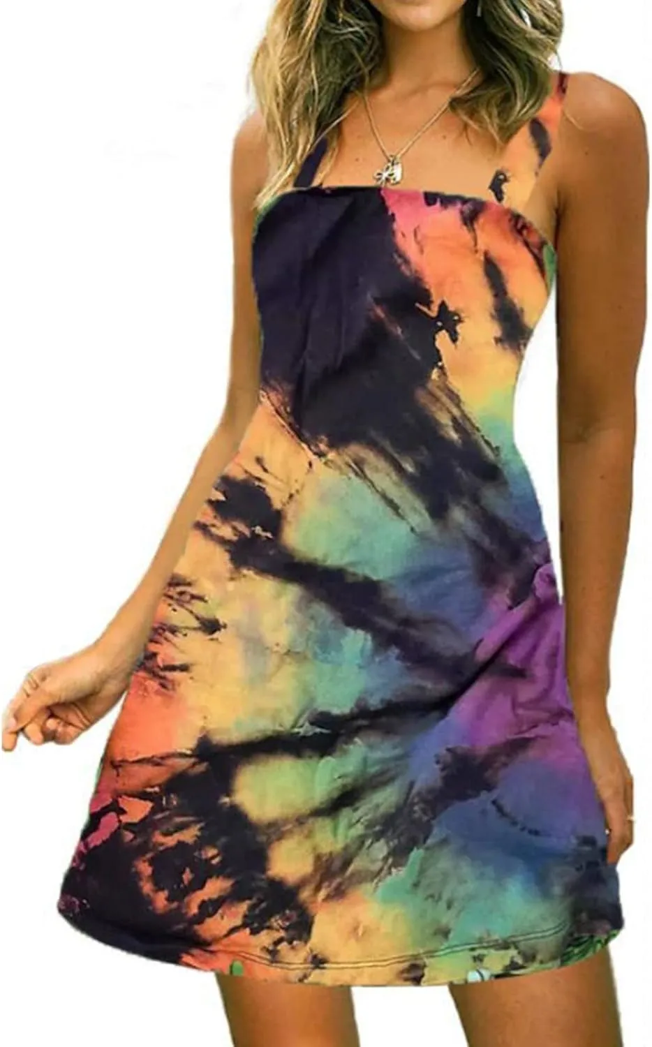 Womens Off Shoulder Fashion Printed Sexy Dresses Sleeveless Padded A-Line Boho Dress Strapless Casual Dress