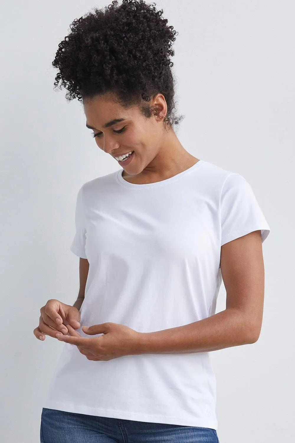Women's Organic Pima Cotton Relaxed Short Sleeve Crew Neck T-Shirt