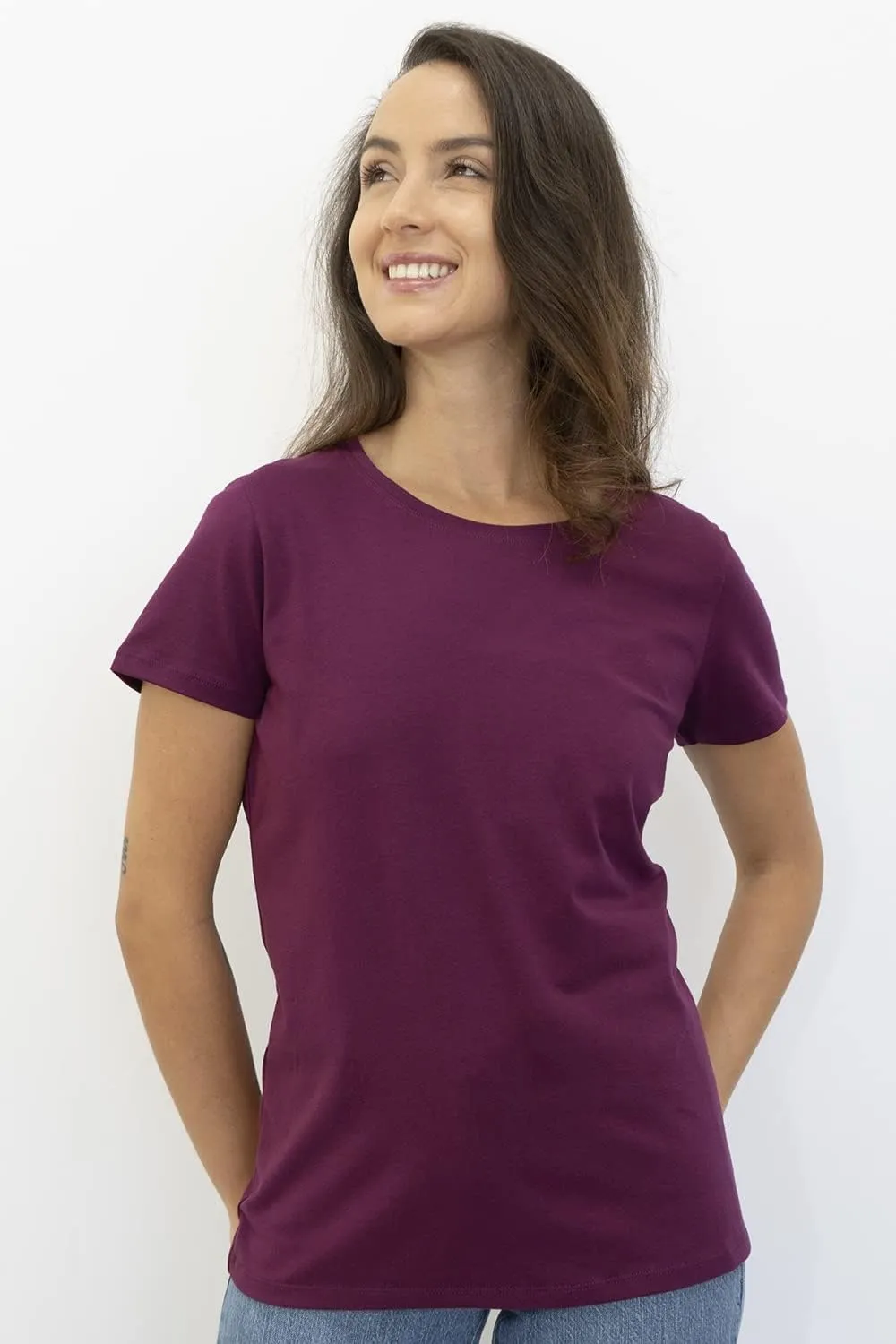 Women's Organic Pima Cotton Relaxed Short Sleeve Crew Neck T-Shirt