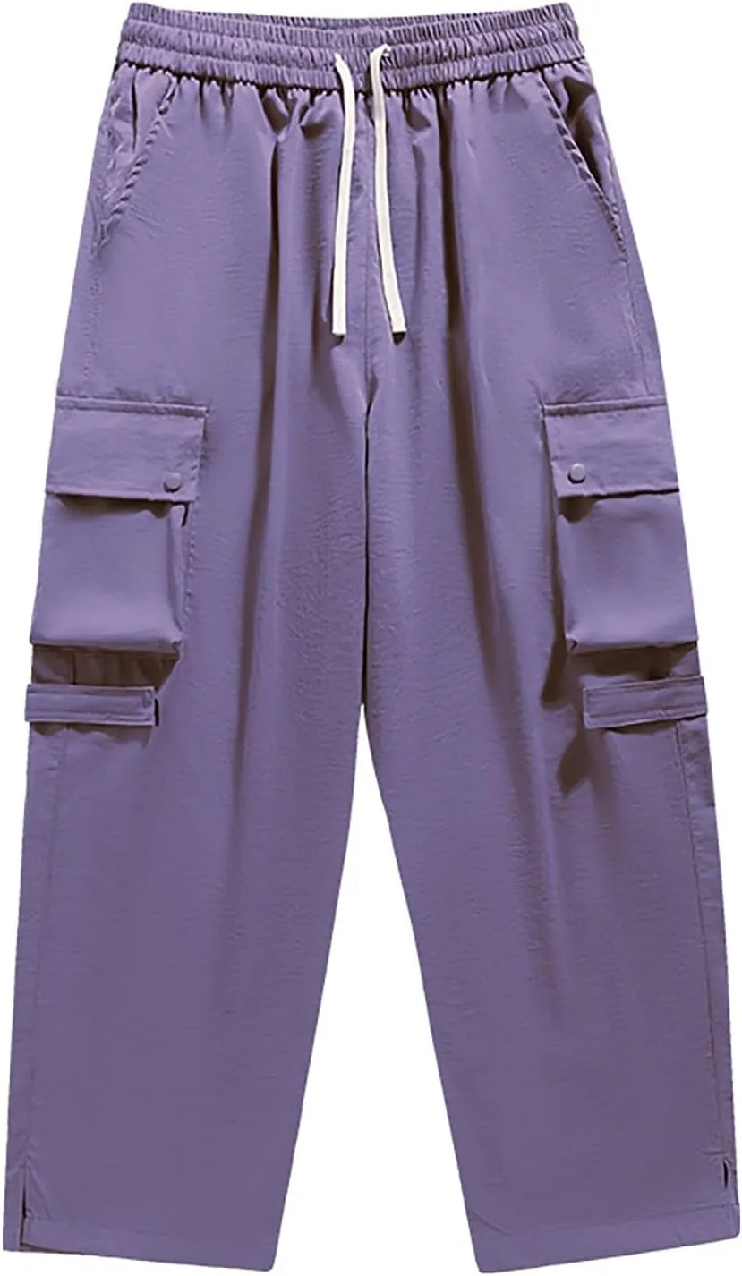 Work Pants for Men Slim Fit Loose Casual Sweatpants Lightweight Tactical Pants Multi Pockets Twill Sport Hiking Pants