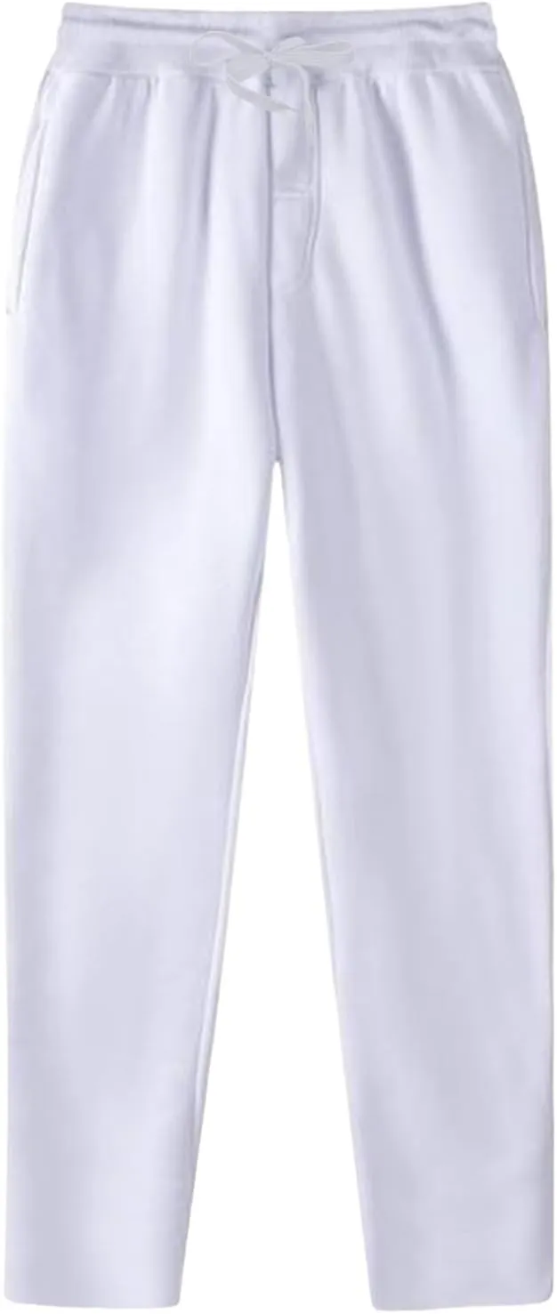 Workout Sweatpants for Men, Comfort Cargo Pants with Pockets, Casual Fleece Joggers Baggy Athletic Wide Leg Track Pants