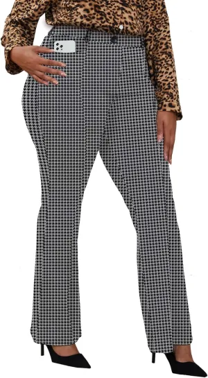 Wrinkle-Free Stretch Dress Pants Plus Size for Women Pull-on Pant Ease into Comfort Office Pant