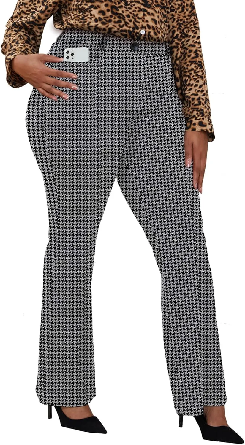Wrinkle-Free Stretch Dress Pants Plus Size for Women Pull-on Pant Ease into Comfort Office Pant
