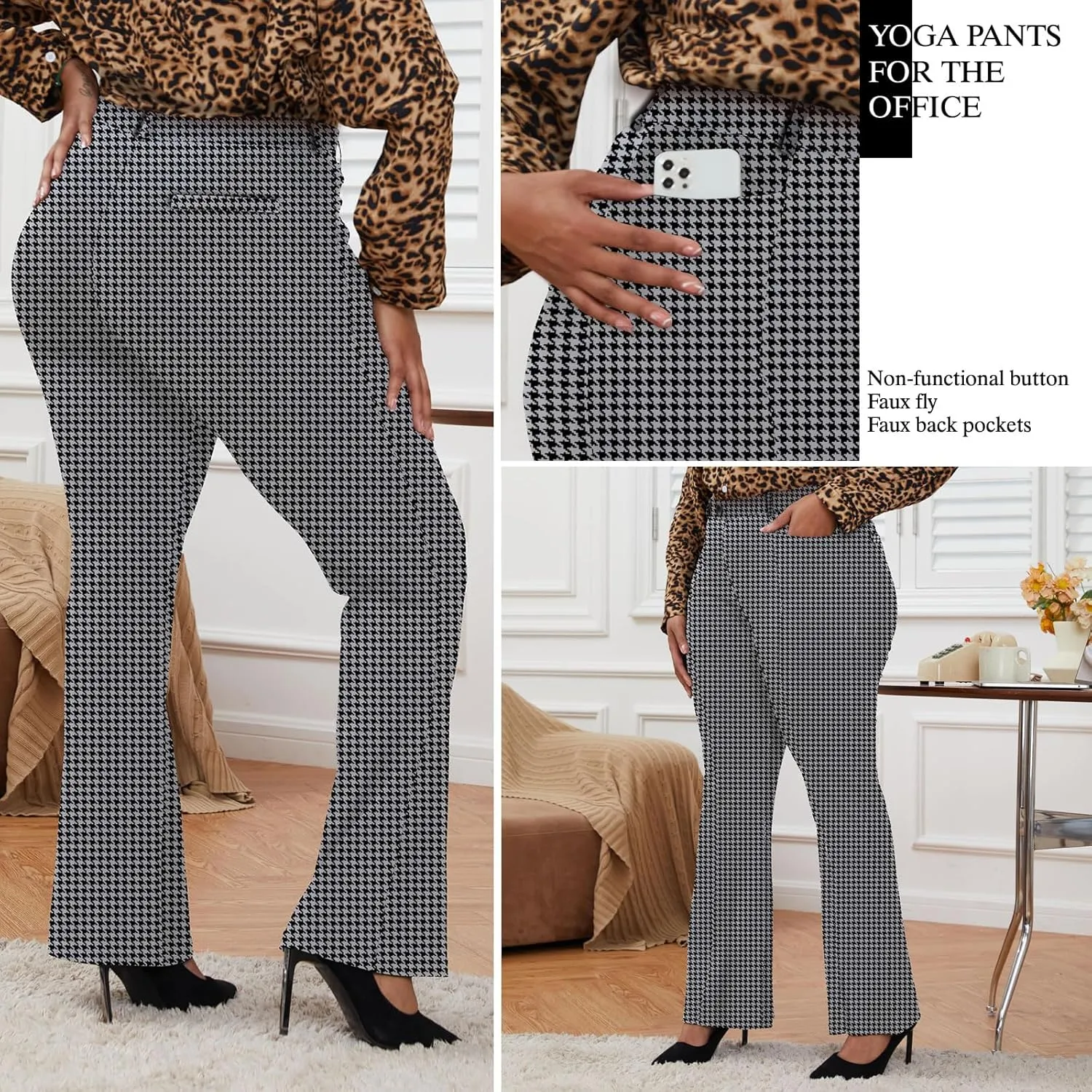 Wrinkle-Free Stretch Dress Pants Plus Size for Women Pull-on Pant Ease into Comfort Office Pant