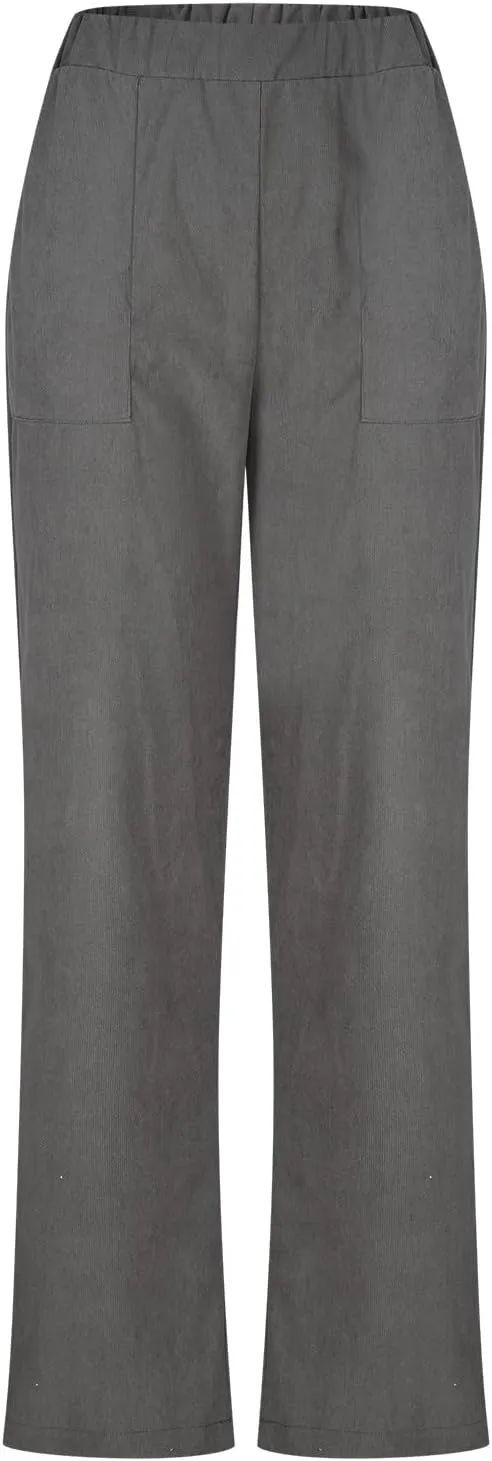 XUNRYAN Corduroy Pants for Women Casual Elastic High Waist Straight Leg Pants Loose Comfy Trousers Joggers with Pockets