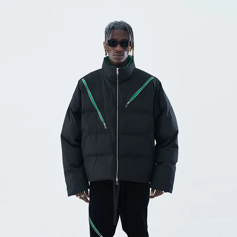Zipper Layer Down Jacket