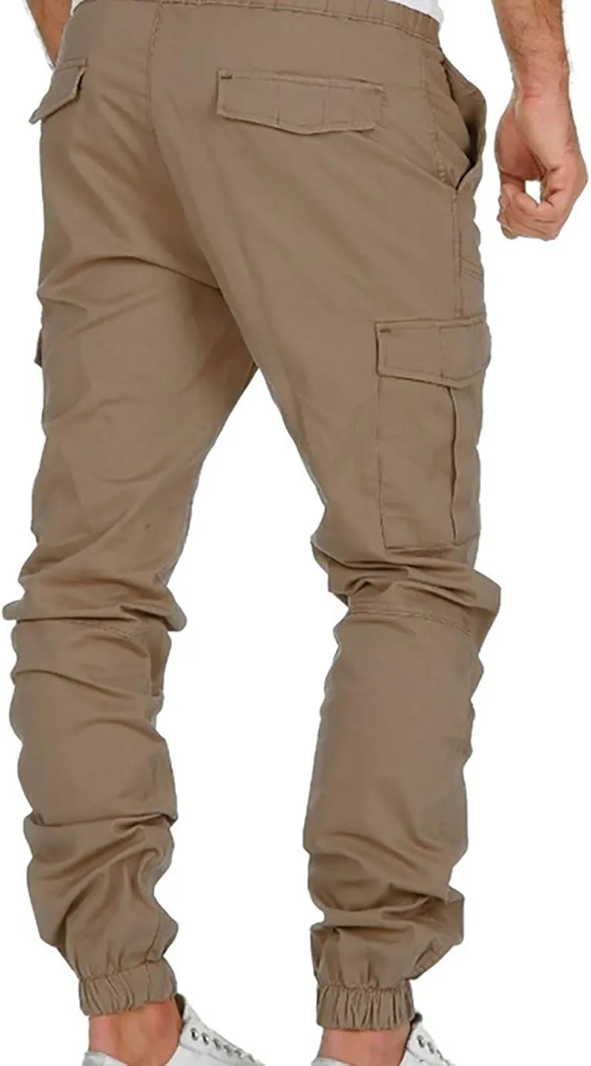 ZYXTIM Cargo Jogger Pants for Men Big and Tall Slim Fit Multi-Pocket Basic Active Casual Tapered Sweatpants with Pockets