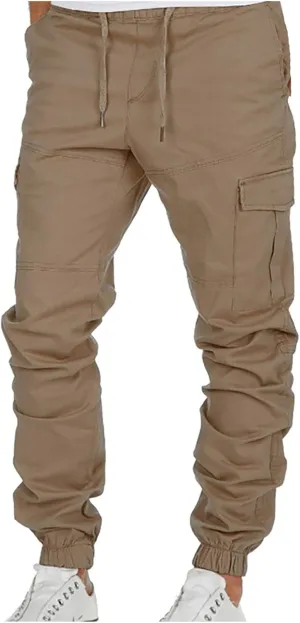 ZYXTIM Cargo Jogger Pants for Men Big and Tall Slim Fit Multi-Pocket Basic Active Casual Tapered Sweatpants with Pockets